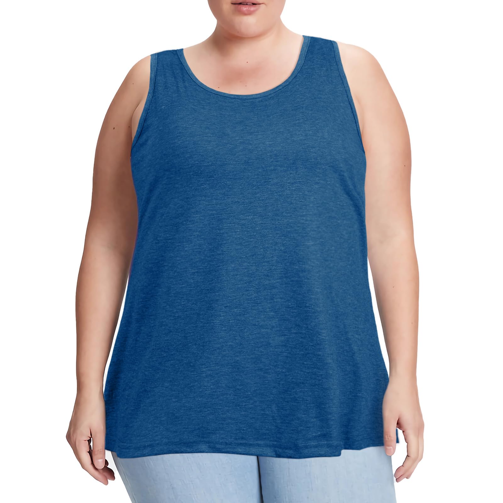 Woochic Débardeur Femme Sport Grandes Tailles Bleu XL