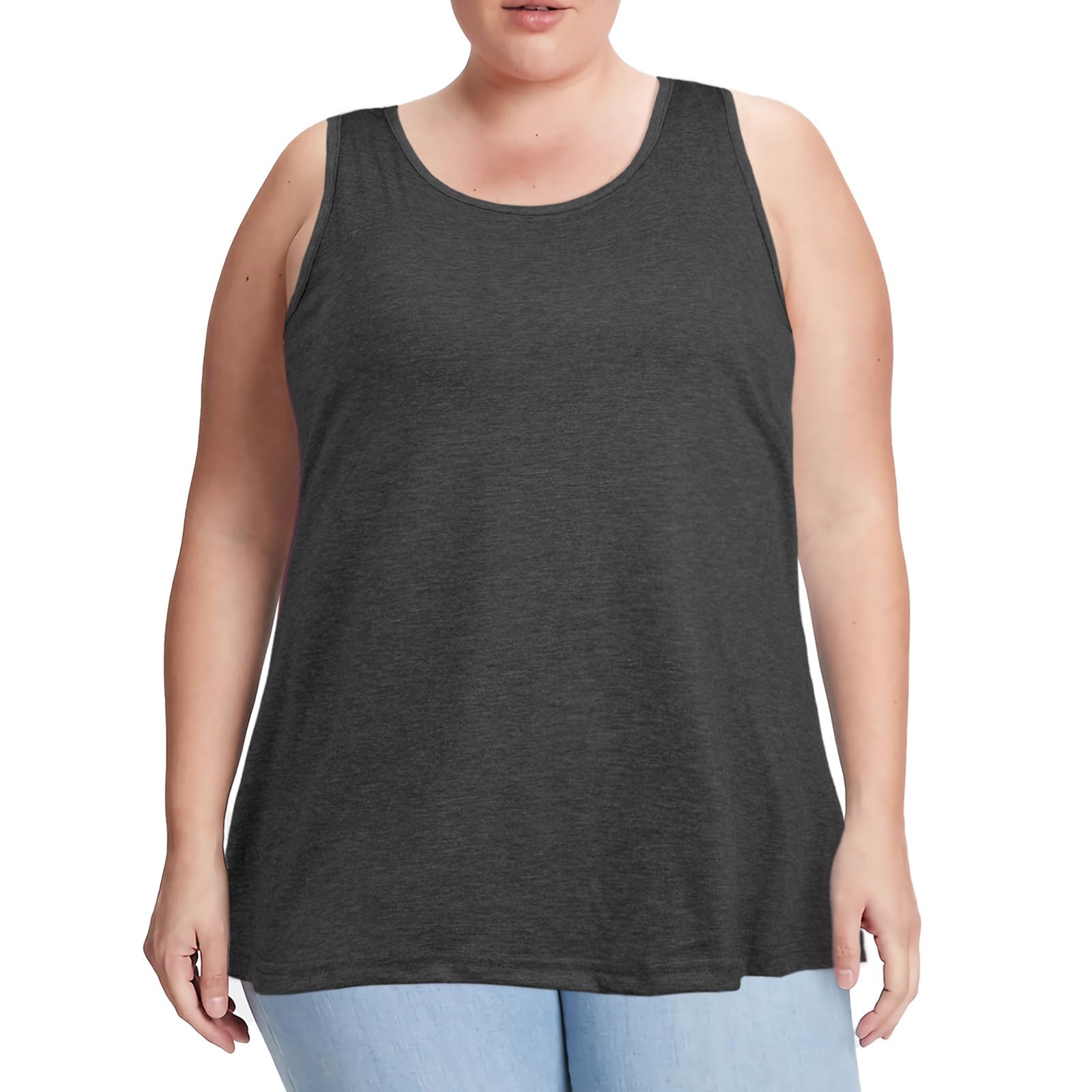 Woochic Débardeur Femme Sport Grandes Tailles Gris XL