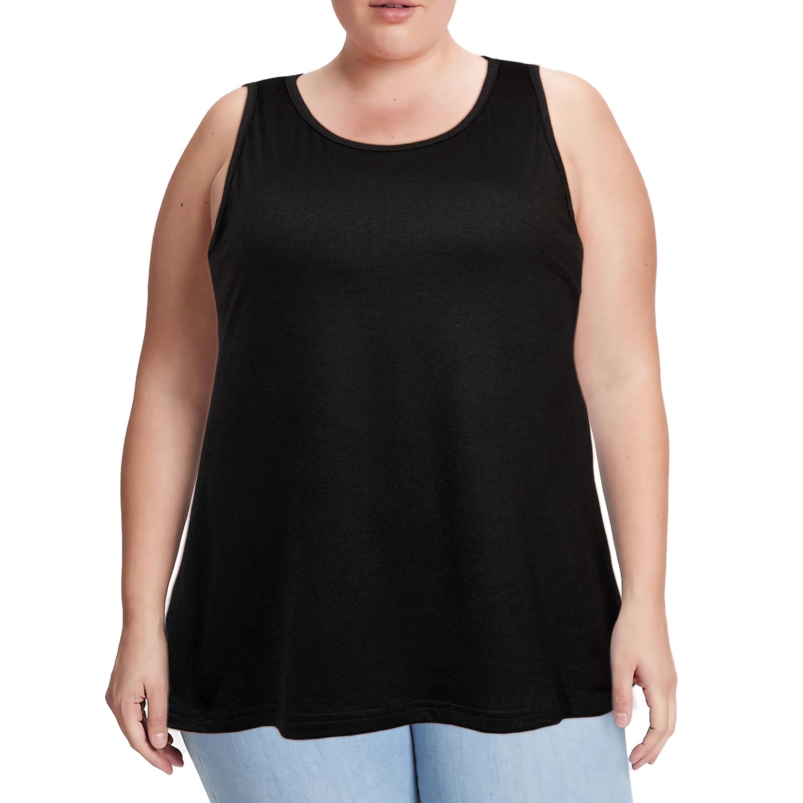 Woochic Débardeur Femme Sport Grandes Tailles Noir XL