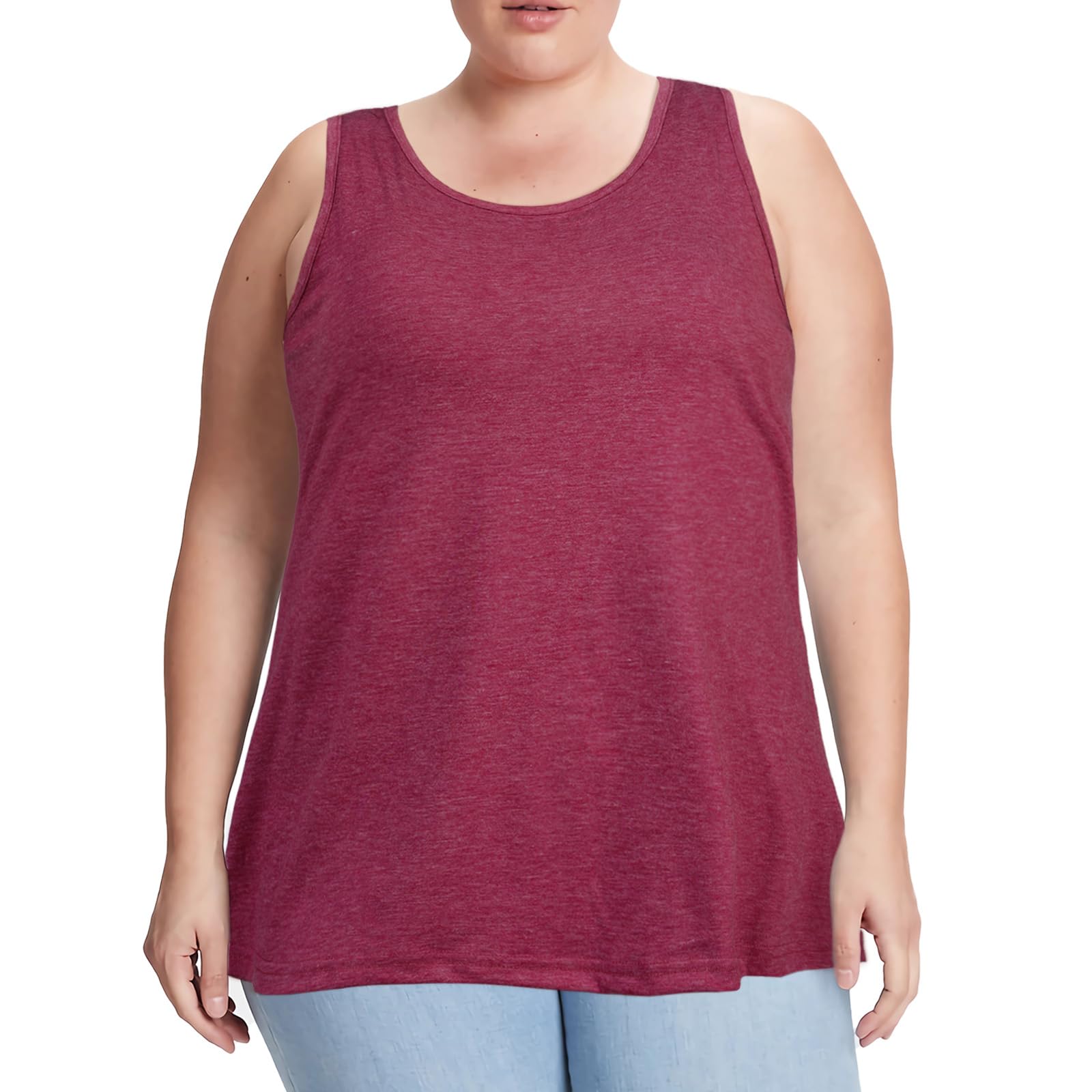 Woochic Débardeur Femme Sport Grandes Tailles Rouge XL