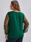 Woochic Haut grande taille col en V tulle pois