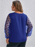 Woochic Haut grande taille col en V tulle pois