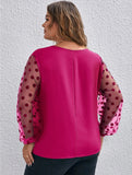 Woochic Haut grande taille col en V tulle pois