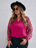Woochic Haut grande taille col en V tulle pois