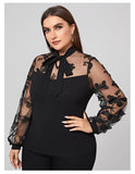 Woochic Haut grande taille col montant tullle