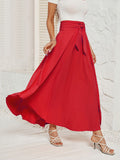 Woochic Jupe À Nouer À La Taille De Couleur Unie Pour Femmes