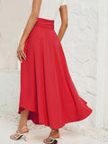 Woochic Jupe À Nouer À La Taille De Couleur Unie Pour Femmes