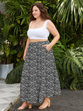 Woochic Jupe Longue Bohème Trapèze Élastique Taille Haute avec Poches