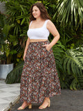 Woochic Jupe Longue Bohème Trapèze Élastique Taille Haute avec Poches