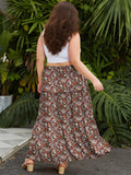 Woochic Jupe Longue Bohème Trapèze Élastique Taille Haute avec Poches