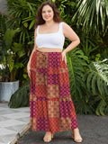 Woochic Jupe Longue Bohème Trapèze Élastique Taille Haute avec Poches