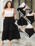 Woochic Jupe Longue d'Été Femme Grande Taille Haute Plissée Coupe A