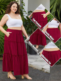 Woochic Jupe Longue d'Été Femme Grande Taille Haute Plissée Coupe A