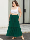 Woochic Jupe Longue d'Été Femme Grande Taille Haute Plissée Coupe A