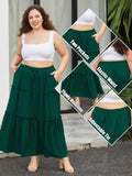 Woochic Jupe Longue d'Été Femme Grande Taille Haute Plissée Coupe A