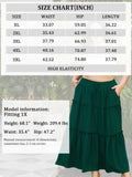 Woochic Jupe Longue d'Été Femme Grande Taille Haute Plissée Coupe A