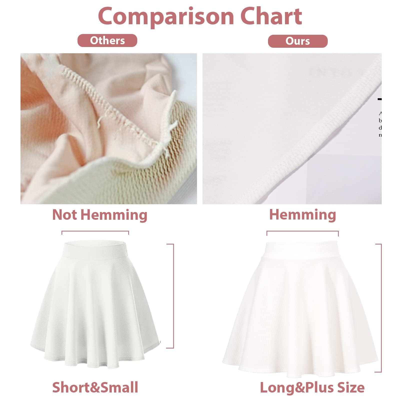 Woochic Jupe Plissée Rétro Évasée Haute Taille Élastique pour Femme
