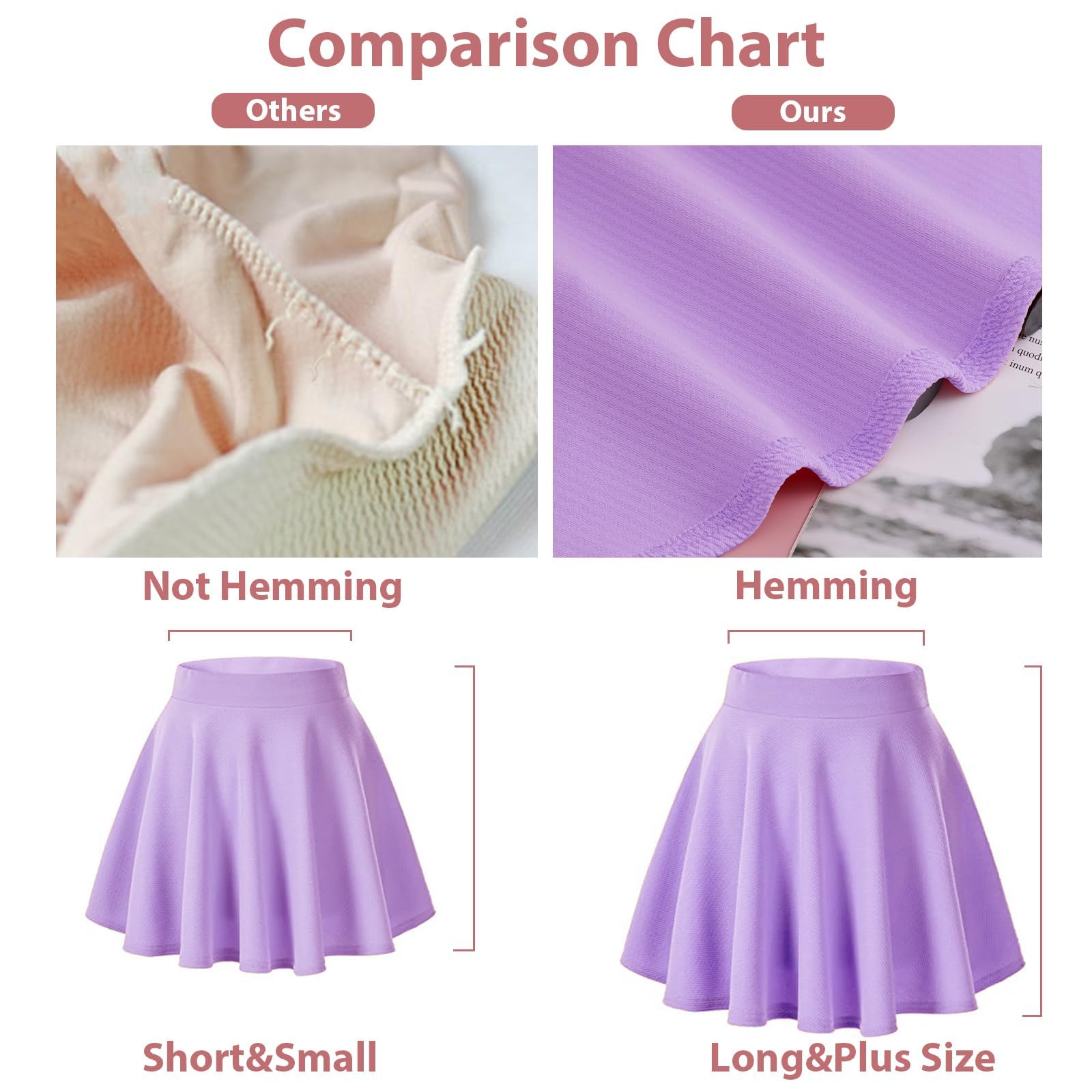 Woochic Jupe Plissée Rétro Évasée Haute Taille Élastique pour Femme