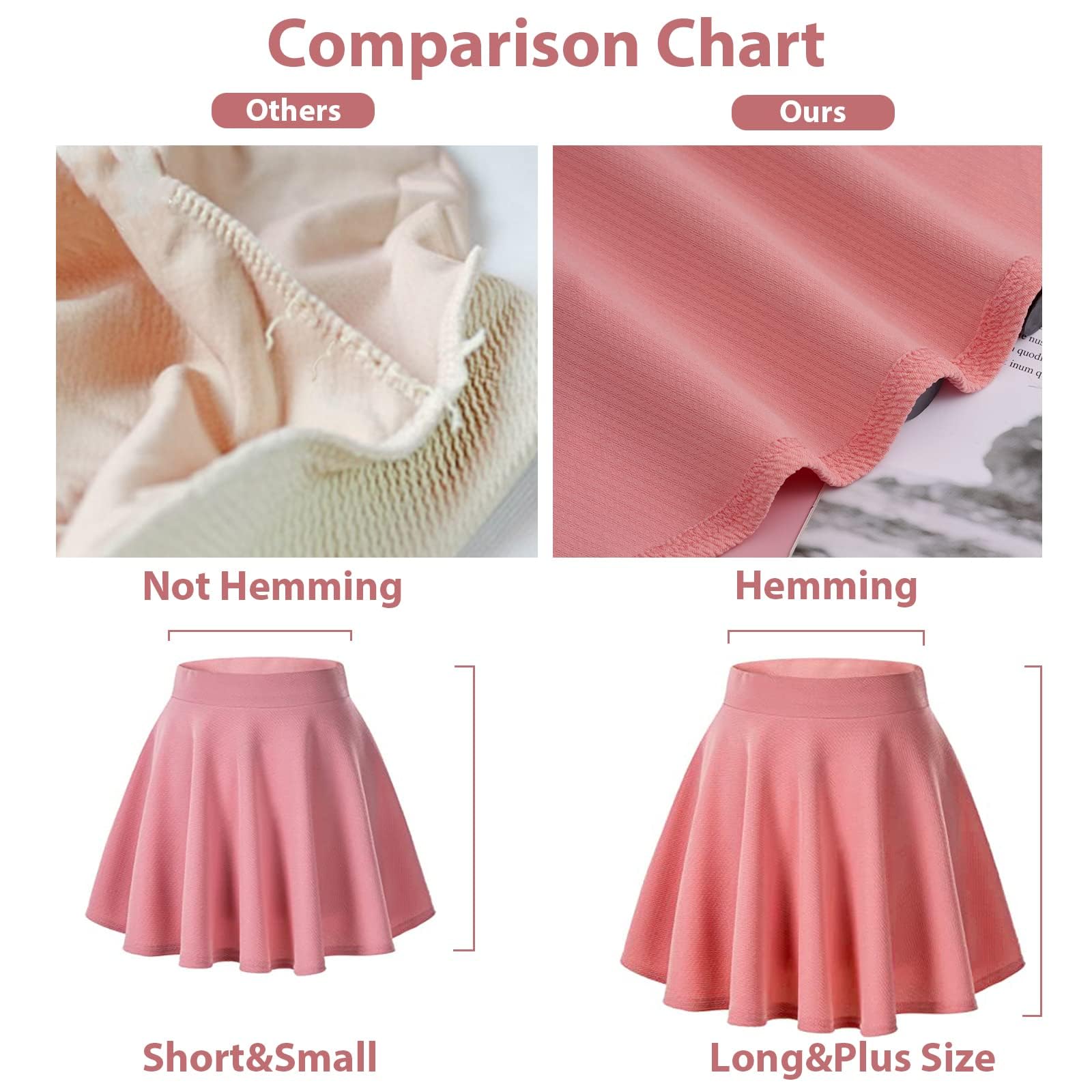 Woochic Jupe Plissée Rétro Évasée Haute Taille Élastique pour Femme