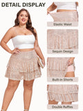 Woochic Jupe à paillettes femme Mini jupe sequin brillant pour soiré Grande taille