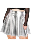 Woochic Mini-jupe métallique plissée taille haute avec Argenté L