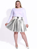 Woochic Mini-jupe métallique plissée taille haute avec