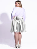Woochic Mini-jupe métallique plissée taille haute avec
