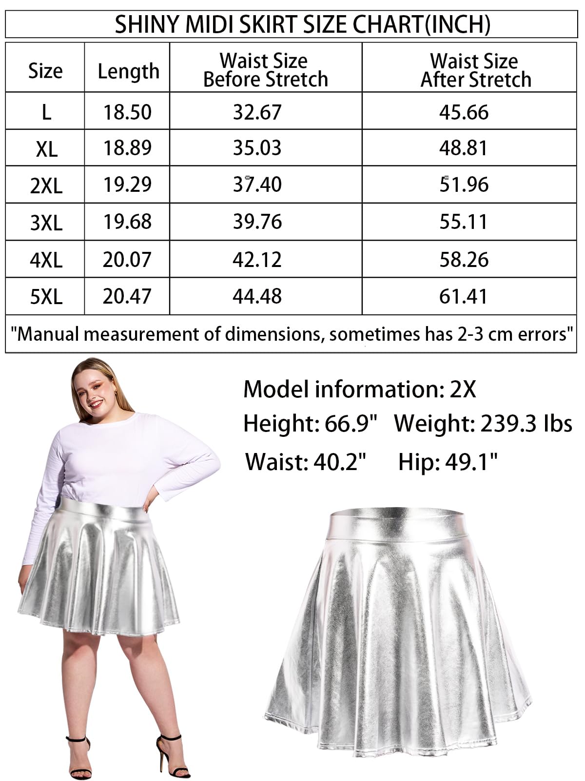 Woochic Mini-jupe métallique plissée taille haute avec