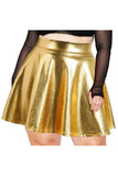 Woochic Mini-jupe métallique plissée taille haute avec Doré L