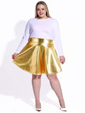 Woochic Mini-jupe métallique plissée taille haute avec
