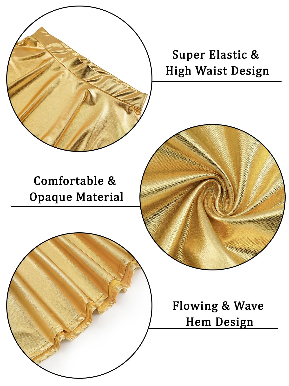 Woochic Mini-jupe métallique plissée taille haute avec