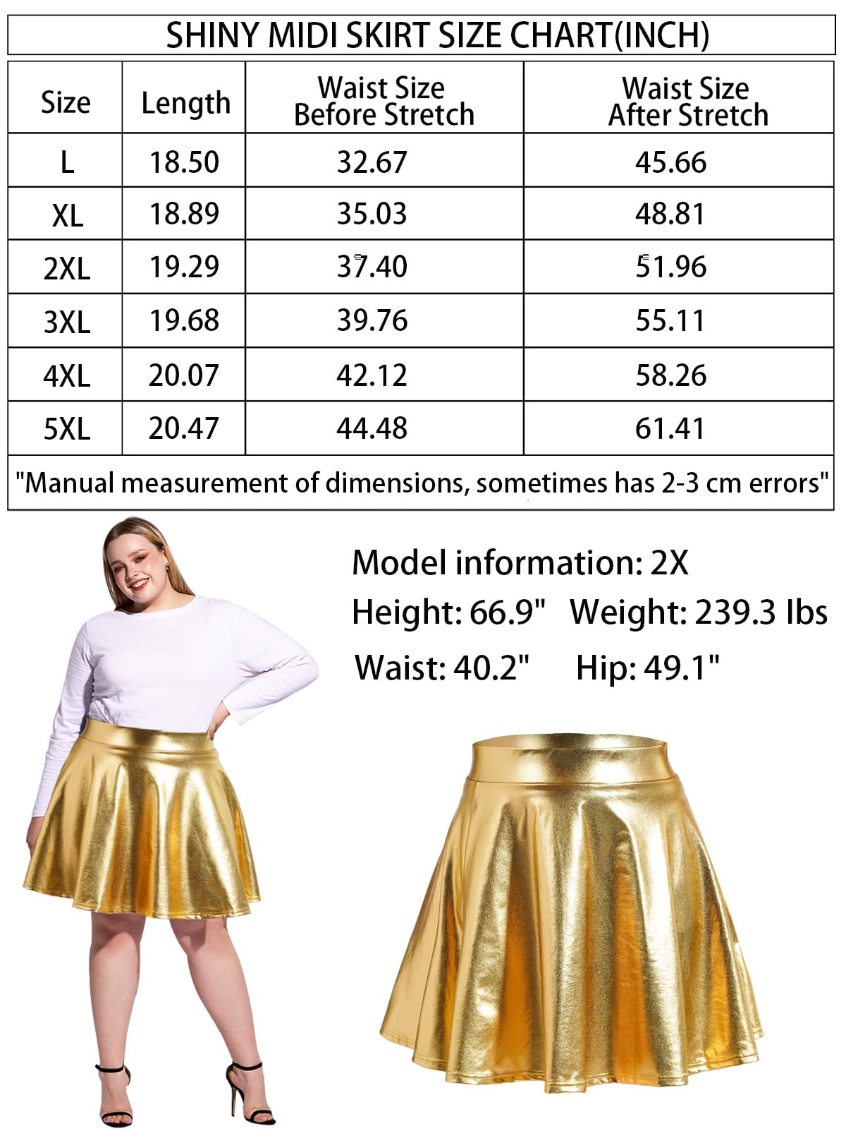 Woochic Mini-jupe métallique plissée taille haute avec
