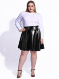 Woochic Mini-jupe métallique plissée taille haute avec