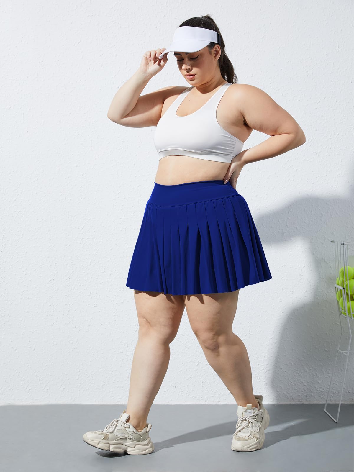 Woochic Mini-jupe plissée taille haute avec poches