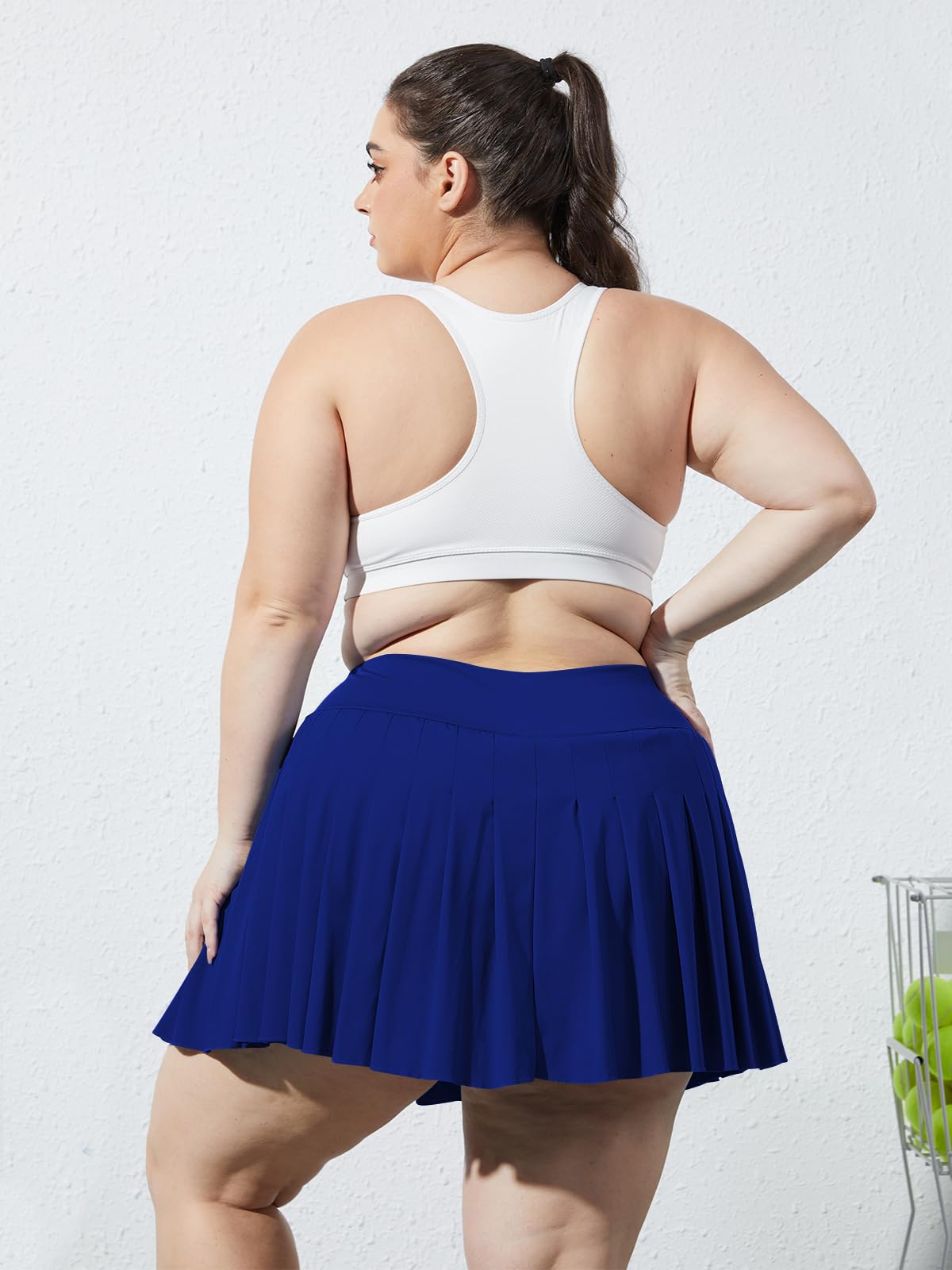 Woochic Mini-jupe plissée taille haute avec poches