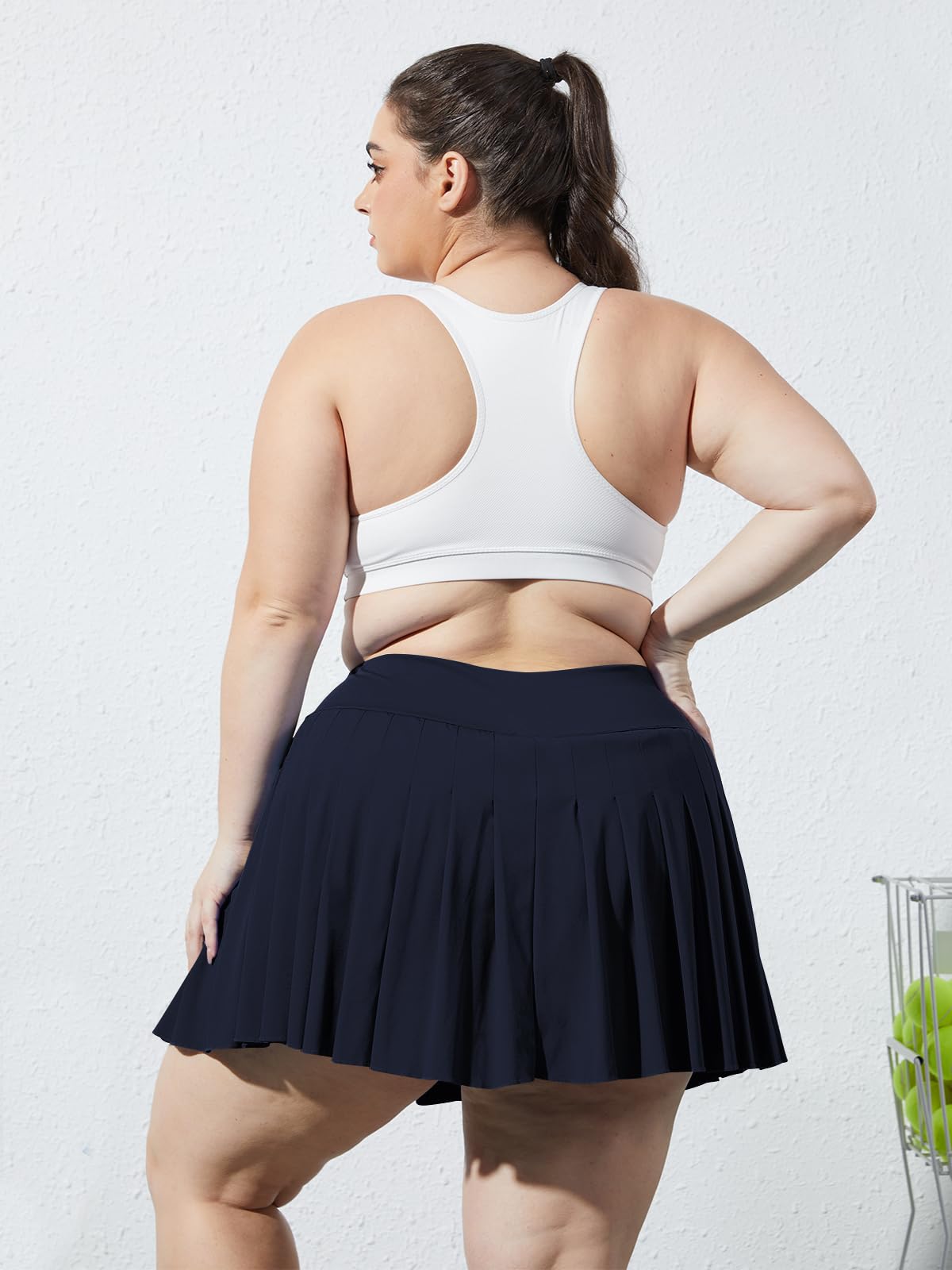 Woochic Mini-jupe plissée taille haute avec poches