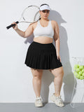 Woochic Mini-jupe plissée taille haute avec poches