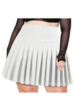 Woochic Mini-jupe plissée taille haute avec poches blanc L