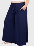 Woochic Pantalon Femme Large Taille Haute Bohème Élégant
