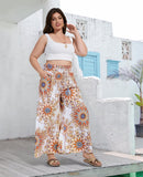 Woochic Pantalon Femme Large Taille Haute Bohème Élégant