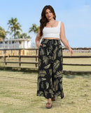 Woochic Pantalon Femme Large Taille Haute Bohème Élégant