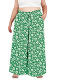 Woochic Pantalon Femme Large Taille Haute Bohème Élégant