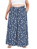 Woochic Pantalon Femme Large Taille Haute Bohème Élégant