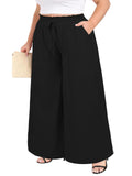 Woochic Pantalon Femme Large Taille Haute Bohème Élégant
