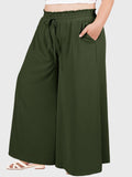 Woochic Pantalon Femme Large Taille Haute Bohème Élégant