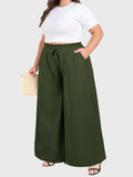 Woochic Pantalon Femme Large Taille Haute Bohème Élégant