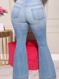 Woochic Pantalon grande taille jean évasé stretch déchiré