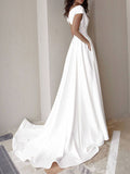 Woochic Robe De Soirée Robe Fendue Col V Blanche S