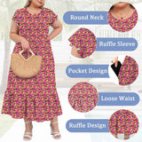 Woochic Robe Longue Femme Grande Taille Robe Maxi Élé