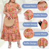 Woochic Robe Longue Femme Grande Taille Robe Maxi Élé